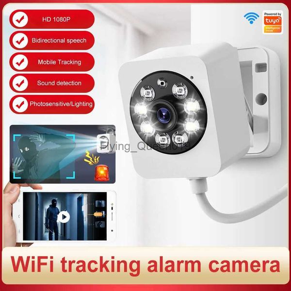 Obiettivo CCTV Tuya CCTV Telecamera di sorveglianza Visione notturna a colori 2.4G Wifi Smart Camera Supporto Scheda TF da 128 GB Controllo APP 3 modalità Citofono audio YQ230928