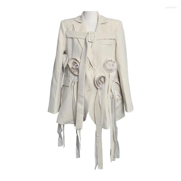 Damenanzüge SuperAen Dreidimensionales Blumendesign Lose Anzugjacke Frauen Herbst Hochwertiger Blazer