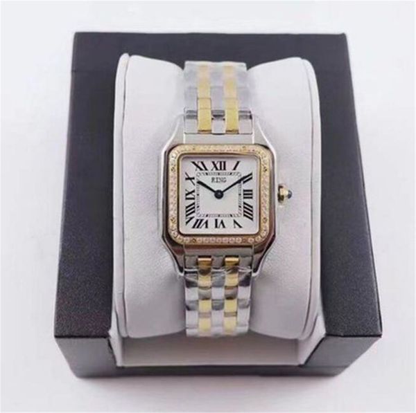 Lady AAA Car ti Orologio al quarzo rettangolare Acciaio inossidabile con fibbia scorrevole Orologi da donna in oro Orologio subacqueo luminoso con zaffiro Montre de Luxe Orologi da polso firmati A36