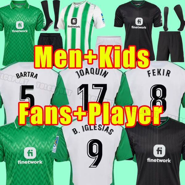 23 24 Real Betis Futebol Jerseys Joaquin B.Iglesias Camiseta de Futbol Juanmi Estadio La Cartuja Fekir 2023 2024 Foot Men Kids Home Away Fans Player Version