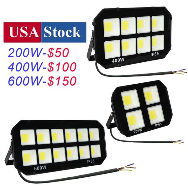 LED-Flutlichter, 600 W, für den Außenbereich, 500 W, Reflektoren, 400 W, 300 W, 200 W, IP66, wasserdicht, Außen-COB-Flutlicht für Garten, Hinterhof, Garage, 245P