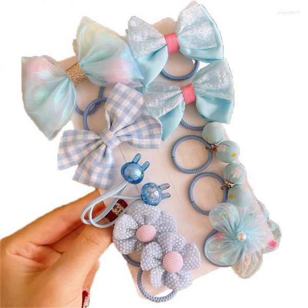 Accessori per capelli Set di fiori con fiocco Corda per bambina cartone animato non dannosa