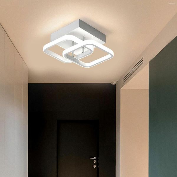 Luzes de teto modernas led luz embutida lâmpada acrílica branca com 3 hastes de suporte quadrado simples iluminação interior do quarto decoração da casa