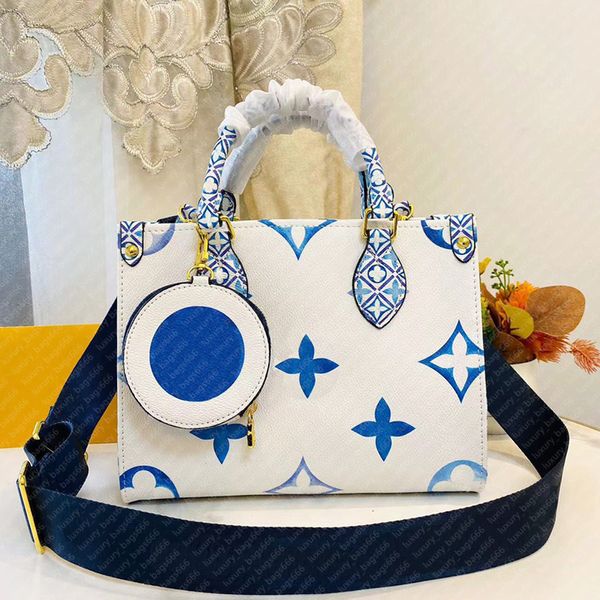 Sacolas femininas designer sacos de ombro em relevo luxo crossbody sacos moda tote bolsas de couro genuíno azul mini saco de compras bolsa de embreagem com bolsa de moedas