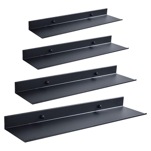 Mensole da bagno a parete galleggiante nero specchio da cucina mensola in metallo doccia organizzatore rack di stoccaggio accessori 2060 cm trapano in alluminio 222576