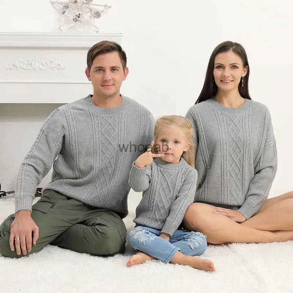 Abiti coordinati per la famiglia Manica lunga Padre Madre Figlia Figlio Neonati maschi Ragazze Maglione caldo Abiti Abiti coordinati per la famiglia Vestito genitore-figlio lavorato a maglia YQ230928