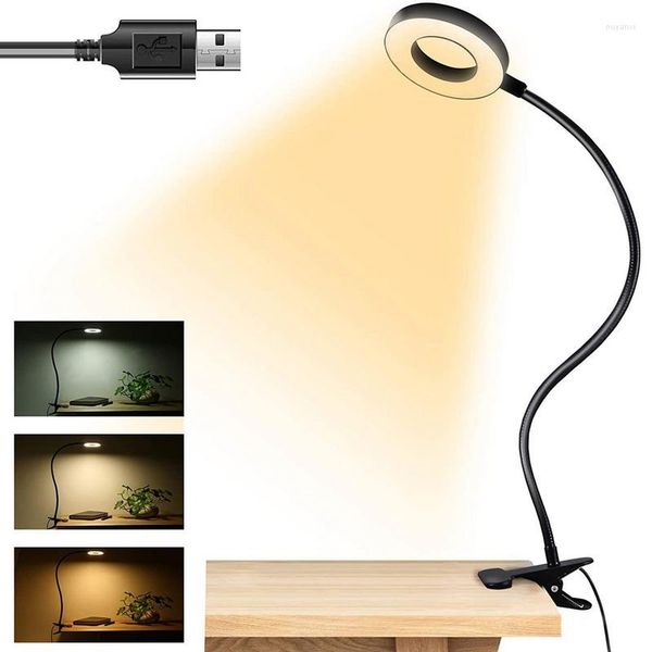 Lampade da tavolo Clip su luce da lettura Protezione notturna per gli occhi Libro 48 chip LED 10 modalità di illuminazione Girevole a 360 gradi per letto