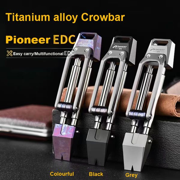 Y-START Pioneer Crowbar TC4 liga de titânio com clipe para acampamento ao ar livre ferramenta de defesa EDC
