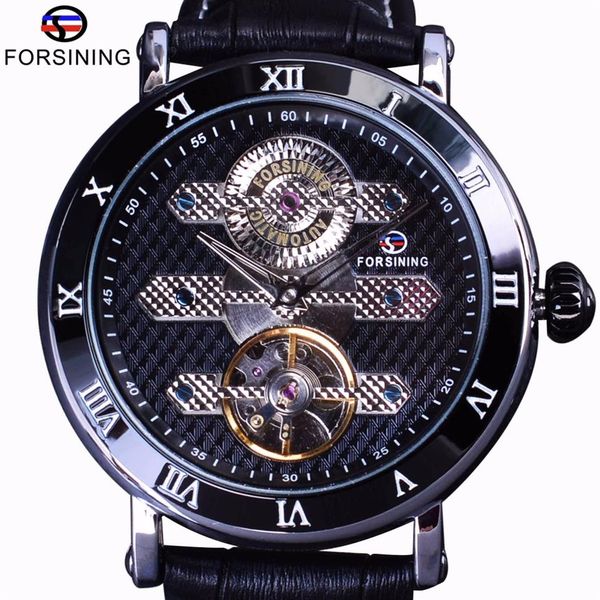 Forsining Tourbillion Obscure Designer Wasserdichte Echtes Leder Herren Uhr Top Marke Luxus Mechanische Automatische Uhr Clock308u