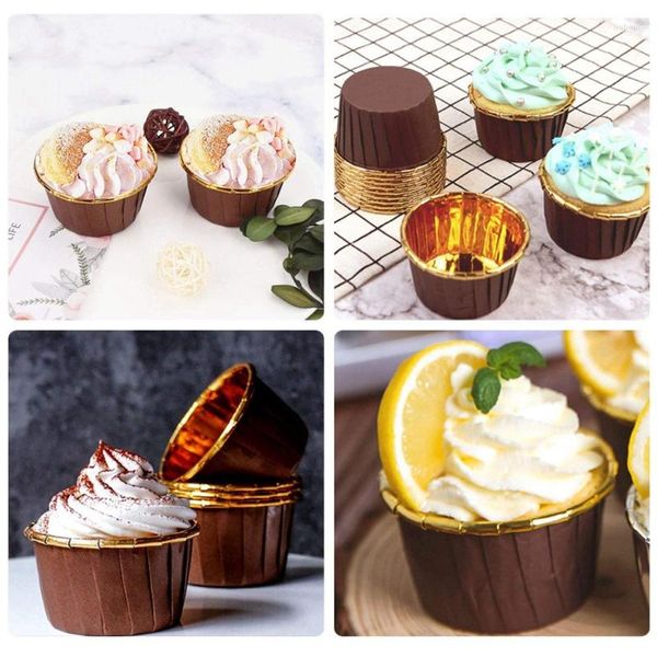 Moldes de cozimento 50 pcs folha de alumínio cupcake copos descartáveis forros de muffin ponta pan ramekin suportes pequeno pudim cu