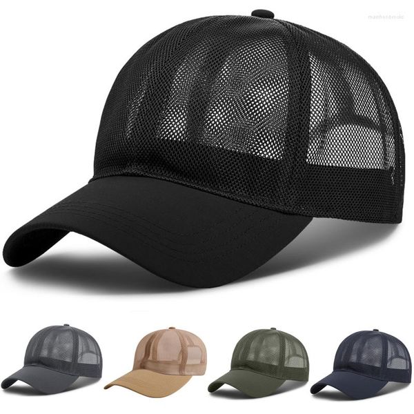 Cappelli a tesa larga Berretto da baseball in rete estiva Uomo Donna Scava fuori Cappello con visiera per esterno traspirante con protezione solare ad asciugatura rapida