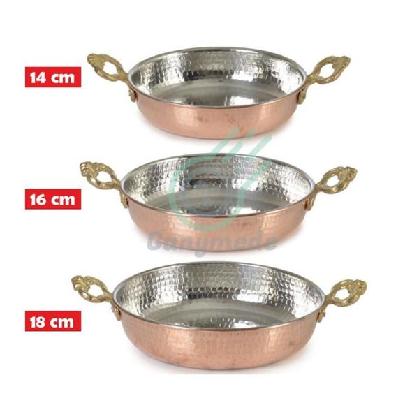 Pfannen, Kupferpfannen-Set, Omelett-Ei, 3-teilig, Einzelküche, Braten, Kochen, 246 K