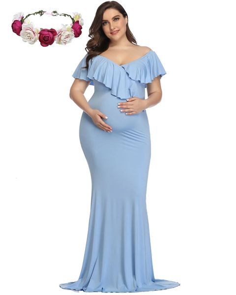 Платья для беременных Платья для беременных Реквизит для беременных Платье больших размеров Элегантное модное хлопковое платье для беременных Po Shoot Женское длинное платье 230927