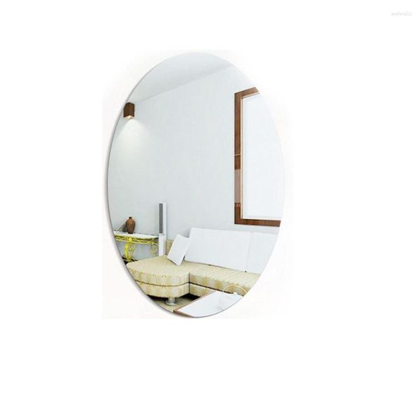 Confezione regalo Adesivi murali a specchio ovale Carta da parati autoadesiva impermeabile in acrilico HD per la decorazione domestica