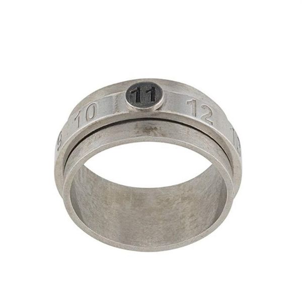 Drehbare digitale Gravur 925 Sterling Silber alter Ring Doppelschicht überlappendes Logo Dekomprimierung All-Match-Trendschmuck2886