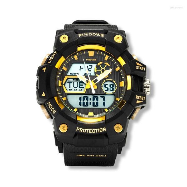 Orologi da polso Orologi da polso sportivi impermeabili da uomo Orologio da polso elettronico multifunzionale digitale originale Ragazzo luminoso Grande maschio