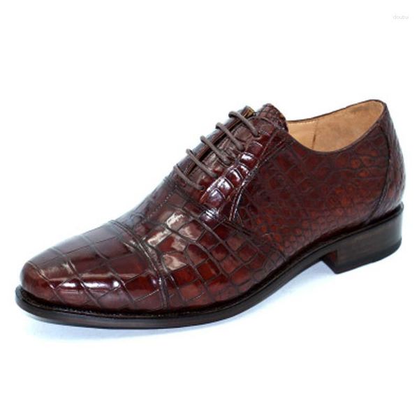 Trend Men Leather Crocodile Import Shoes Ponto Hubu Business Dress 73202