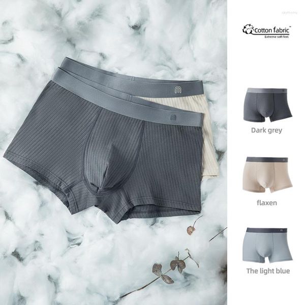 Underpants Maden Men's Underwear Sem Emenda 3A Algodão Antibacteriano Grande Tamanho Respirável Boxers Shorts Masculino Calcinha Elástica