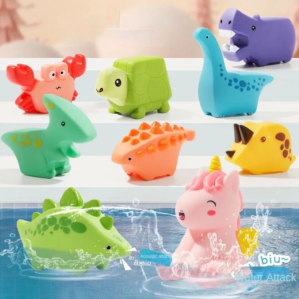 Bebek banyo oyuncaklar sevimli hayvanlar banyo oyuncak yüzme su oyuncaklar yumuşak kauçuk şamandıra sıkma ses çocuklar yıkama komik hediye 230928