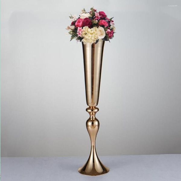 Portacandele Altezza 74 cm Vasi in oro/argento Supporto in metallo Centrotavola per matrimoni Evento Fiore Strada Piombo 10 pezzi/lotto