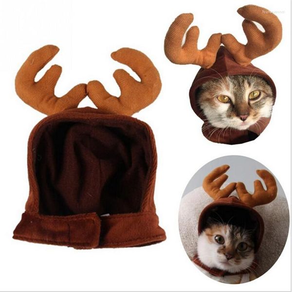 Abbigliamento per cani 1 pezzo Fasce per corna Berretto per animali Forniture per animali Cappello per gatti Cappelli per cervi Cappelli per orsacchiotti per gentiluomini Costume natalizio