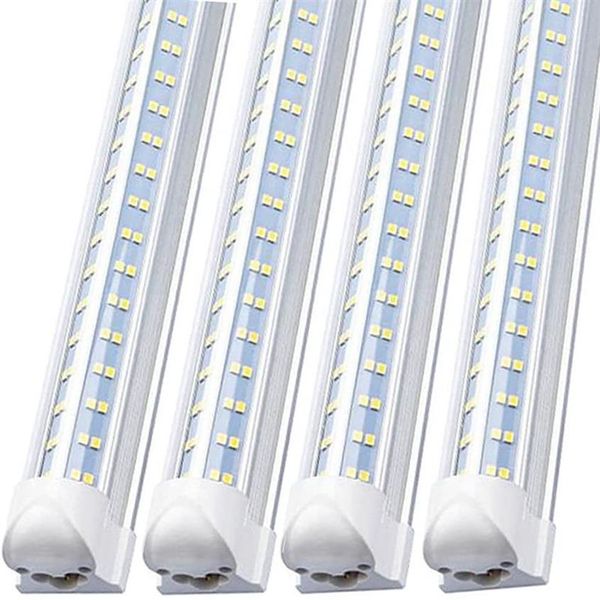 T8 luci a tubo a led a forma di V integrate 3 piedi 4 piedi 5 piedi 6 piedi 8 piedi illuminazione per porte più fredde 4 file luci per negozi tubi apparecchio fluorescente2888