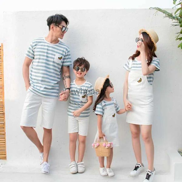 Passende Familien-Outfits, passende Eltern-Kind-Anzüge für die ganze Familie, Kleidung, Vater-Sohn-Set, Kleidung, Mutter-Tochter-Sommerkleid, zweiteilige Outfits YQ230928