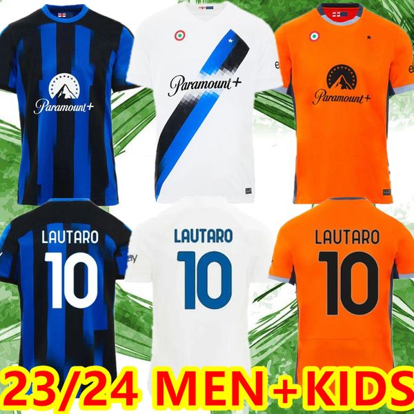 23 24 LAUTARO camisas de futebol BARELLA CORREA INTERS DZEKO GIROUD IBRAHIMOVIC LAUTARO MILANS THEO BRAHIM camisa de futebol 2023 uniformes homens crianças kits conjuntos