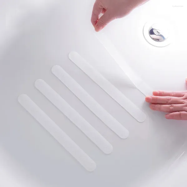 Tapetes de banho 12pcs tiras de banheira decalques adesivos antiderrapantes e anti-queda apliques de aperto de força para passos de banheira de chuveiro