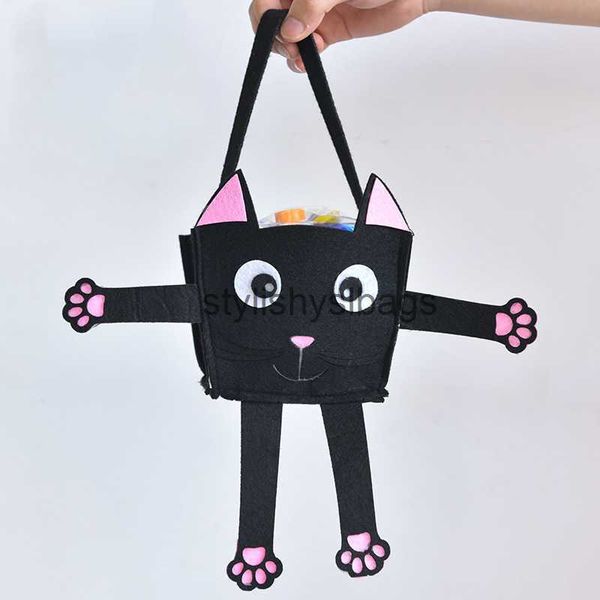 Tragetaschen aus Filz, Halloween-Süßigkeitstüte, Kürbis-Süßigkeitseimer, Kinder-Tragetasche, Stoff, dekorative Requisiten02stylishyslbags