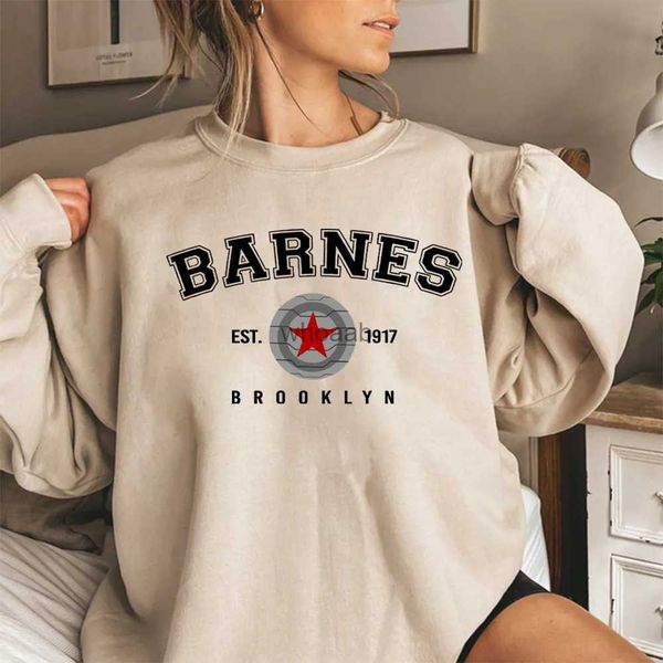 Kadın Hoodies Sweatshirts Vintage Barnes 1917 Sweatshirt Kadın Bucky Barnes Kış Askeri Tv Tv Şovu İlham Süper Kahraman Cwerneck Sweatshirts YQ230928