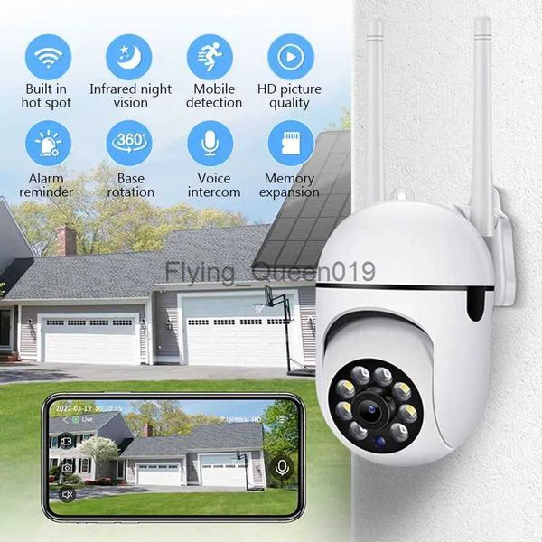 Lente CCTV PTZ 2.4G WIFI Câmera IP Áudio CCTV Câmera de Vigilância Ao Ar Livre 4X Zoom Digital Visão Noturna Câmera Sem Fio À Prova D 'Água Segurança YQ230928