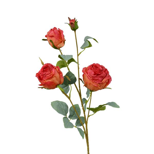 Commerci all'ingrosso della fabbrica 4 teste Rose da giardino in seta Stelo singolo Fiori artificiali Bulk Fiore rosa Matrimonio Halloween Decorazione natalizia Bouquet Regalo di San Valentino