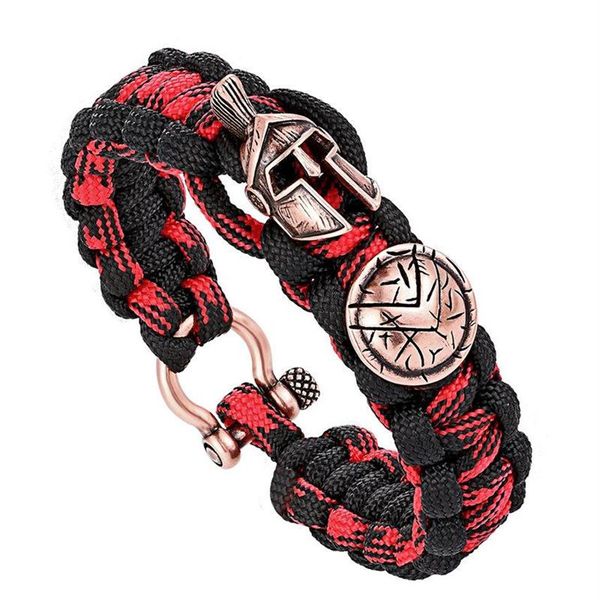 Link Chain Moda Ao Ar Livre Homens Trançado Multi-função Camping Spartan Capacete Corda Pulseiras Preferred237K