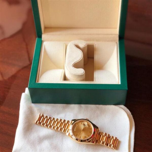 18k ouro presidente data safira Cystal Genebra relógios masculinos movimento mecânico automático relógio de luxo masculino de segunda a domingo317r