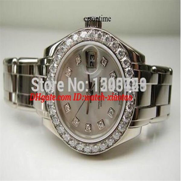Relógios de luxo de alta qualidade 26mm senhoras mãe relógio feminino pérola peça mop ladys relógio automático relógios pulso222f