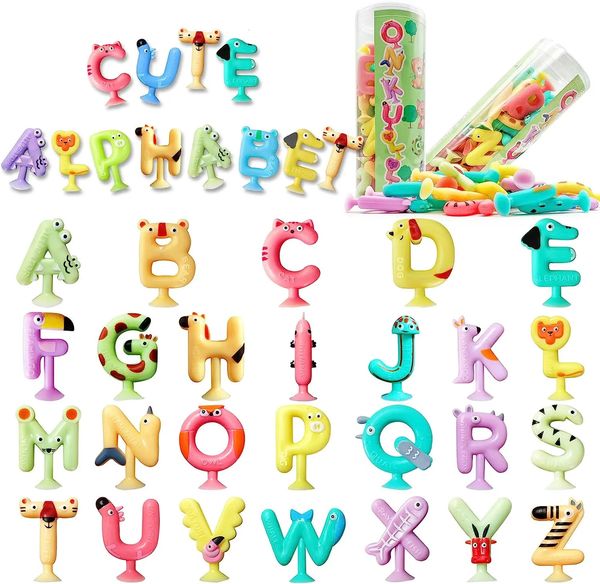 Bebê banho brinquedos ventosa letras brinquedos bonito animal alfabeto abc ventosa brinquedos coloridos educativos ortografia aprendizagem jogos para crianças fidgets 230928