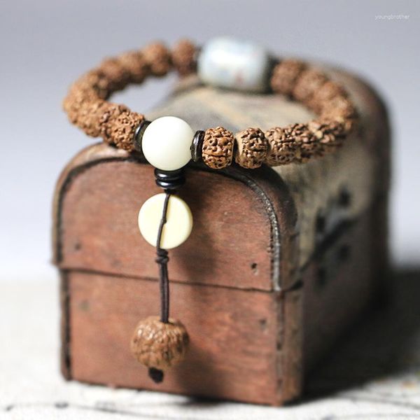 Braccialetti con ciondoli Bodhi Son Little Vajra Bracciale a mano Cerchio singolo da donna Gioielli in stile nazionale Shoushan Stone Men