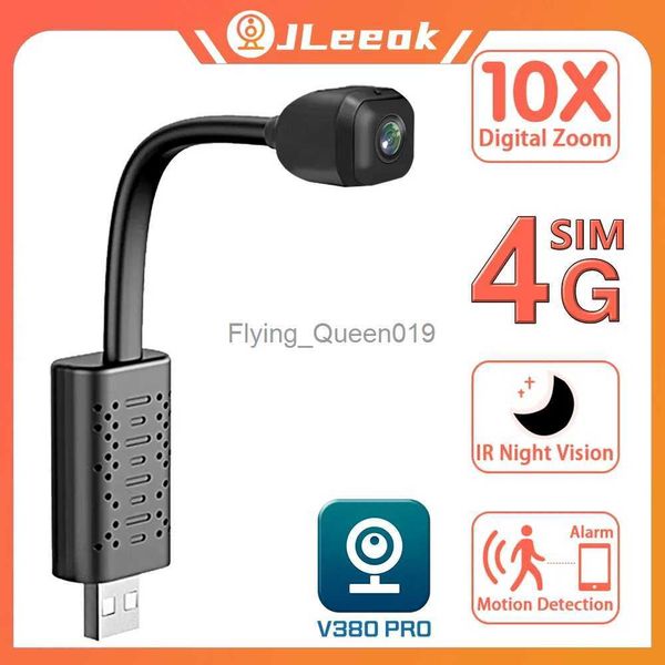 Lente CCTV JLeeok 4MP 120 Grande Angular Mini Câmera 4G Zoom 10X Detecção de Movimento Segurança CCTV Vigilância Câmera WIFI V380 PRO YQ230928