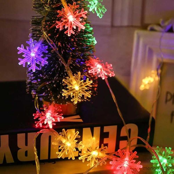 Decorações de natal floco de neve natal luz led feliz natal decoração para casa enfeites de árvore presentes de natal ano novo