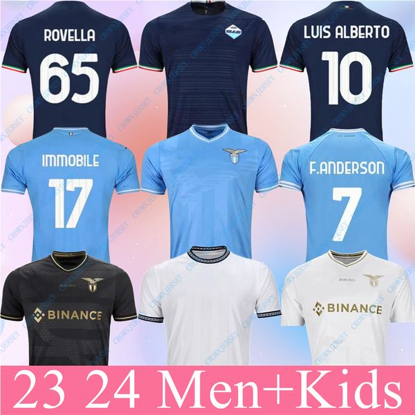 2023/24 Lazio 10º Aniversário Camisas de Futebol Torcedores Versão do Jogador ROMAGNOLI IMMOBILE LUIS BASTOS SERGEJ BADELJ LUCAS J.CORREA ZACCAGNI MARUSIC Kits Futebol