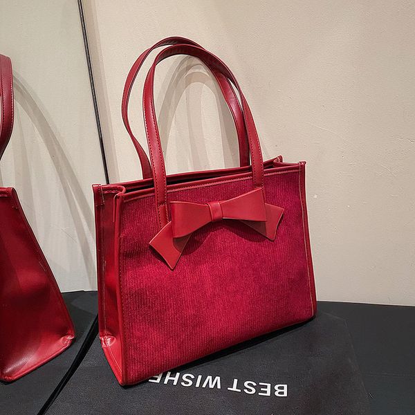 Sacola de designer sacos bowknot vermelho bolsa um ombro grande capacidade bolsa nova axilas saco pequeno casamento noiva saco atacado