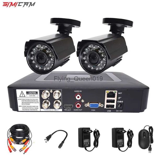 CCTV Lens Güvenlik Kamera CCTV Sistemi AHD Kit Video Gözetleme Metal 2 Kamera HD 720P/1080P 4CH DVR Gözetim Su Geçirmez Gece Görüşü YQ230928