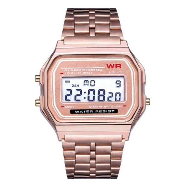 2023 Moda Retro Vintage Gold Saatler Erkekler Elektronik Dijital Saat Led Hafif Elbise Bilek Swatch Relogio Maskulino Fymhm102261K