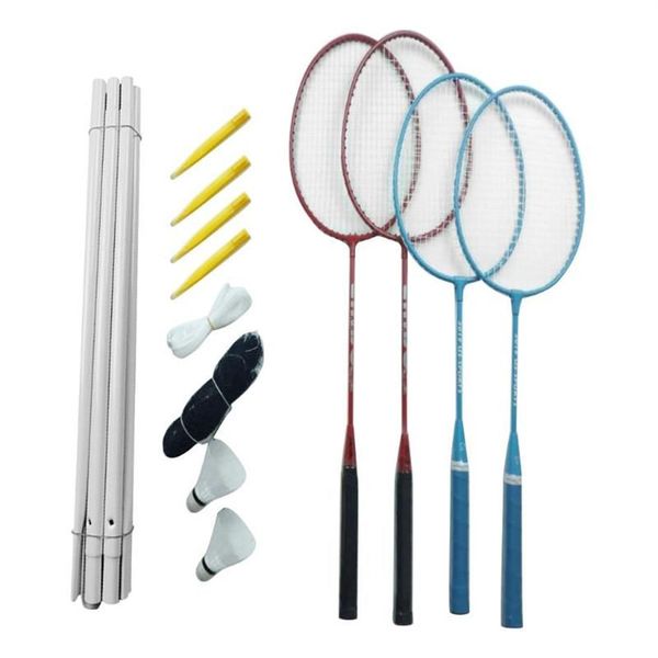 Conjunto de badminton portátil ao ar livre conjunto de combinação de badminton sistema de rede treinamento famílias ao ar livre sports268n