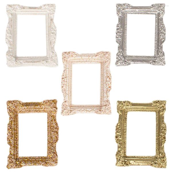 Quadros 5 Pcs Display Picture Frame Po Micro Mundo Retro Decoração De Madeira Frameature Resina Casa Vintage