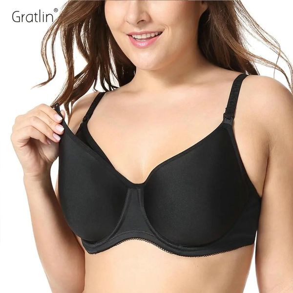 Maternidade Intimates GRATLIN Acolchoado Underwire Full Sling Suporte Maternidade Sutiã de Enfermagem para Mulheres Grávidas Plus Size C DD E F G H Copa Lactação 230927