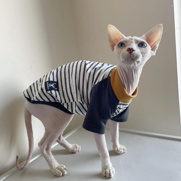 Kedi Kostümleri Sfinx Pamuk Yelek Giyim, Devon Rex Yumuşak Ceketli Pet için Sevimli Karikatür T-Shirt Yaz Baharda Dış Giyim Malzemeleri