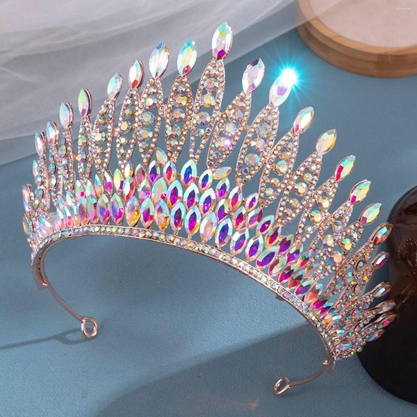 Başlıklar Gelin Rhinestone Crown Düğün Tiara Sparkly Rhinestones Saç Doğum Günü Partisi Yetişkin Töreni PR SATIŞ