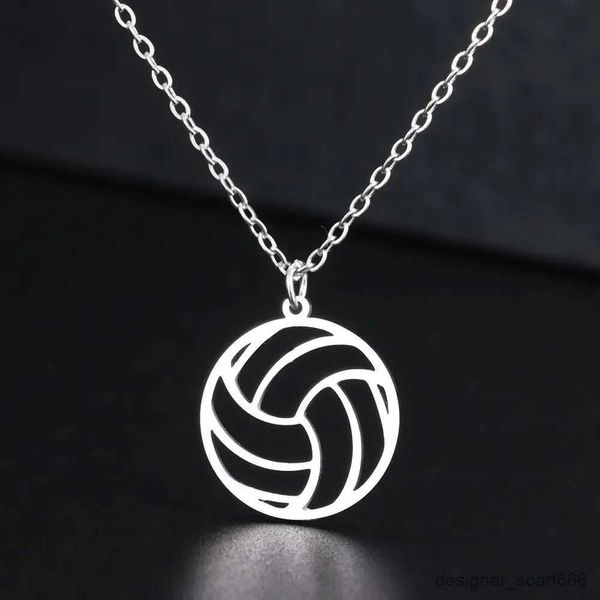 Anhänger Halsketten 2023 Neue Einfache Anhänger Halskette Herren Hohl Volleyball Halsketten Für Frauen Männer Sport Zubehör Geschenke R230928